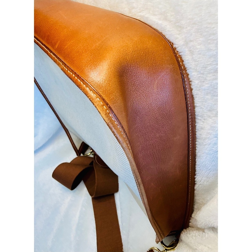 Hermes Evelyne GM Crossbody Bag Canvas Leather Cognac Authentic - Picture 15 of 16